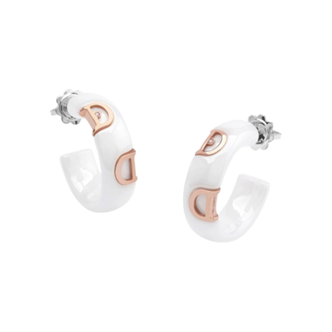 다미아니 디아이콘 화이트 세라믹 다이아몬드 이어링 핑크 골드(Damiani D.Icon White Ceramic Diamond Earrings Pink Gold) - 2