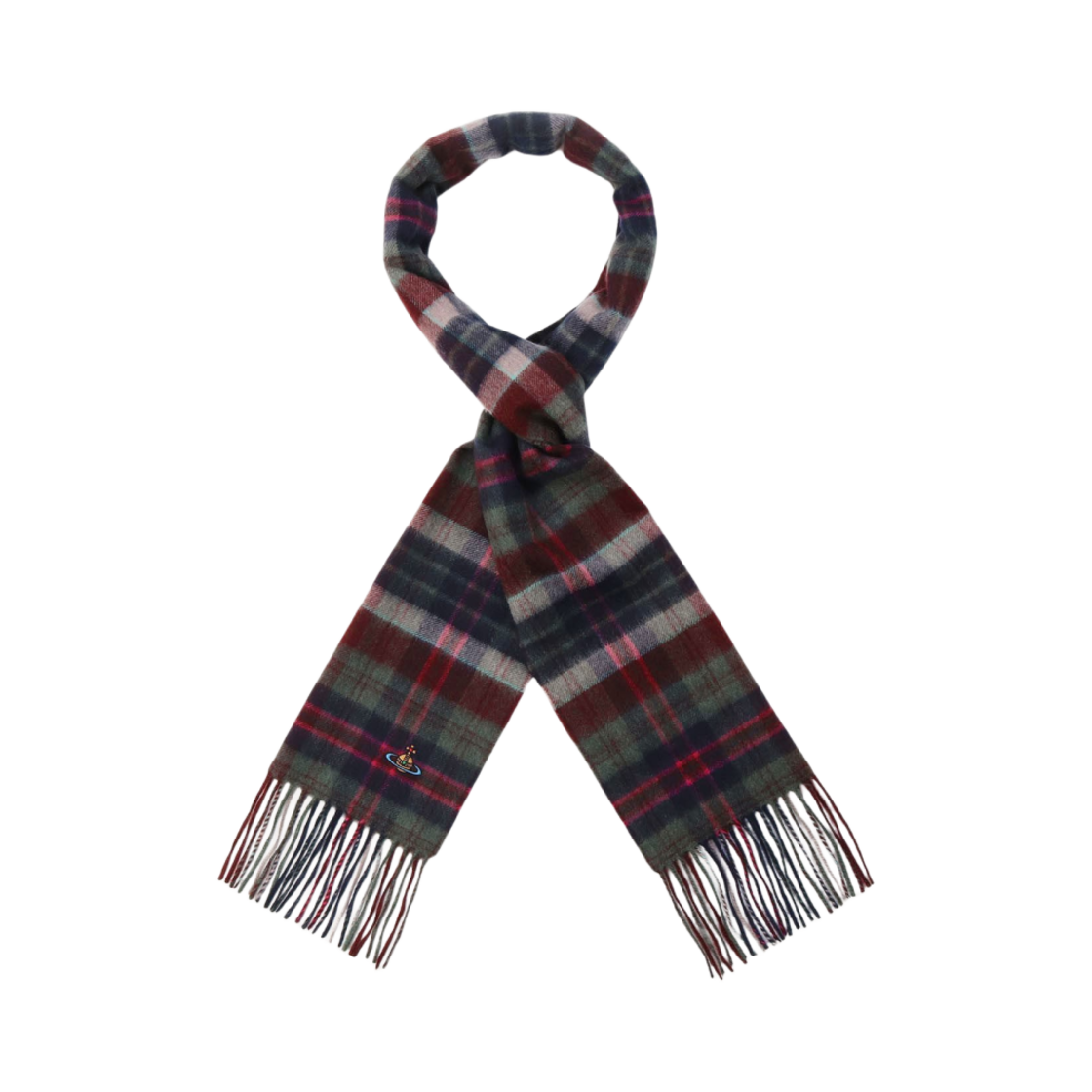 2404150103 (W) Vivienne Westwood Tartan Cashmere Muffler Khaki