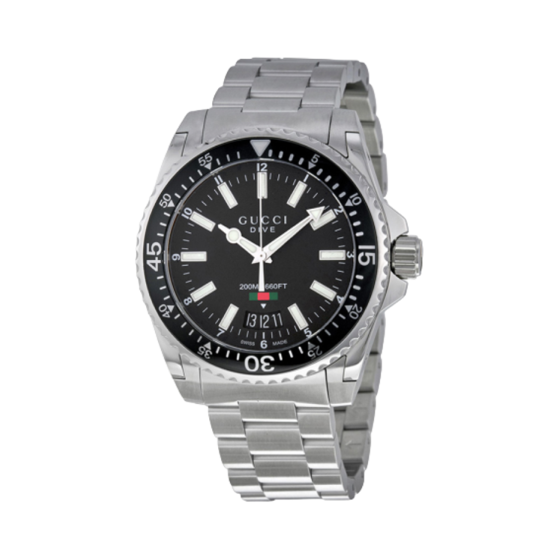 구찌 다이브 쿼츠 40mm 스테인리스 스틸 블랙(Gucci Dive Quartz 40mm Stainless Steel Black)