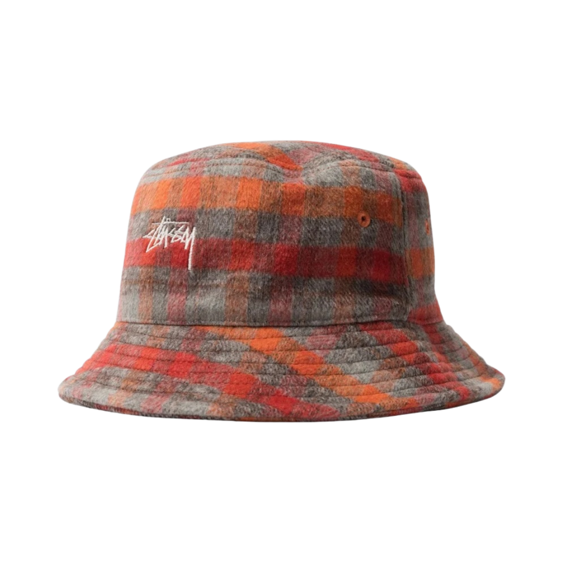 스투시 브러쉬드 플래드 버킷햇 레드(Stussy Brushed Plaid Bucket Hat Red) - 1
