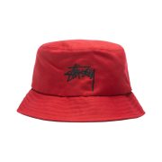 Stussy Big Stock Bucket Hat Deep Red