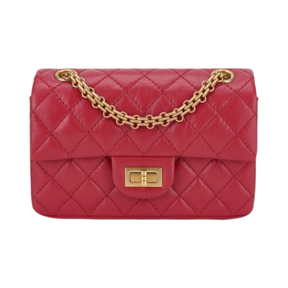 샤넬 2.55 미니 핸드백 빈티지 카프스킨 & 골드 메탈 레드(Chanel Mini 2.55 Handbag Aged Calfskin & Gold Red) - 1