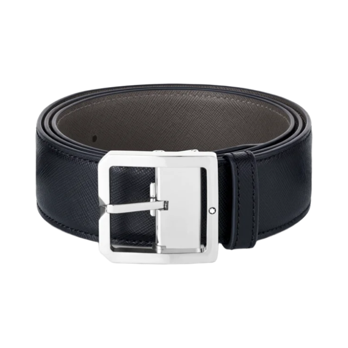 131162 Montblanc 40mm Reversible Leather Belt Black Grey