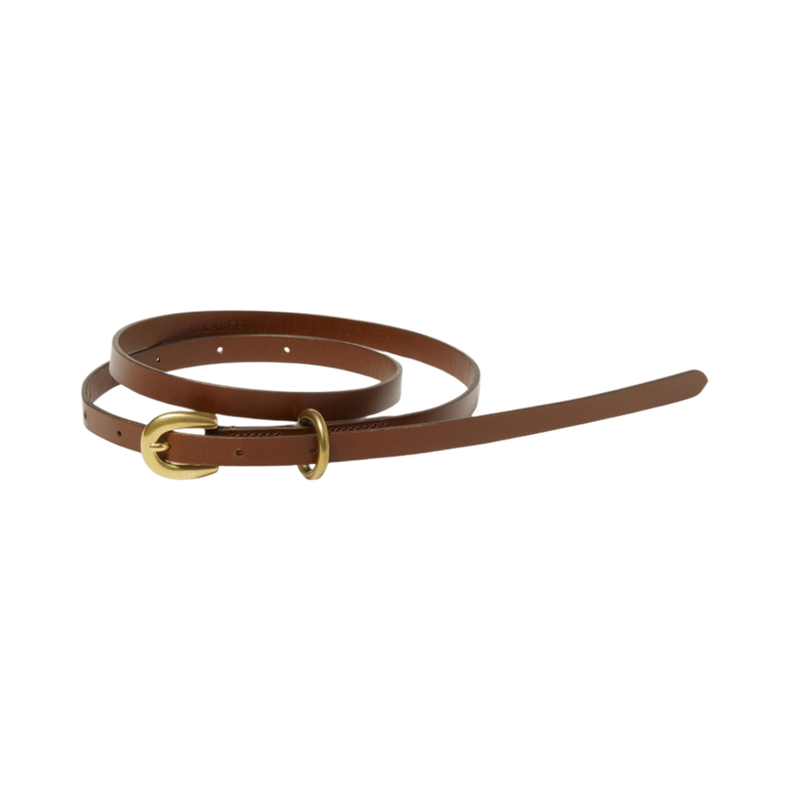 오라리 레더 내로우 벨트 브라운(Auralee Leather Narrow Belt Brown) - 1