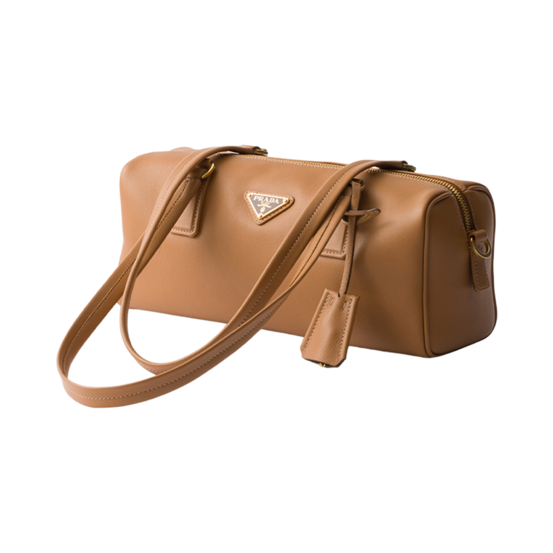 프라다 미디움 레더 탑 핸들 백 패드락 카라멜(Prada Medium Leather Top-Handle Bag with Padlock Caramel) - 3
