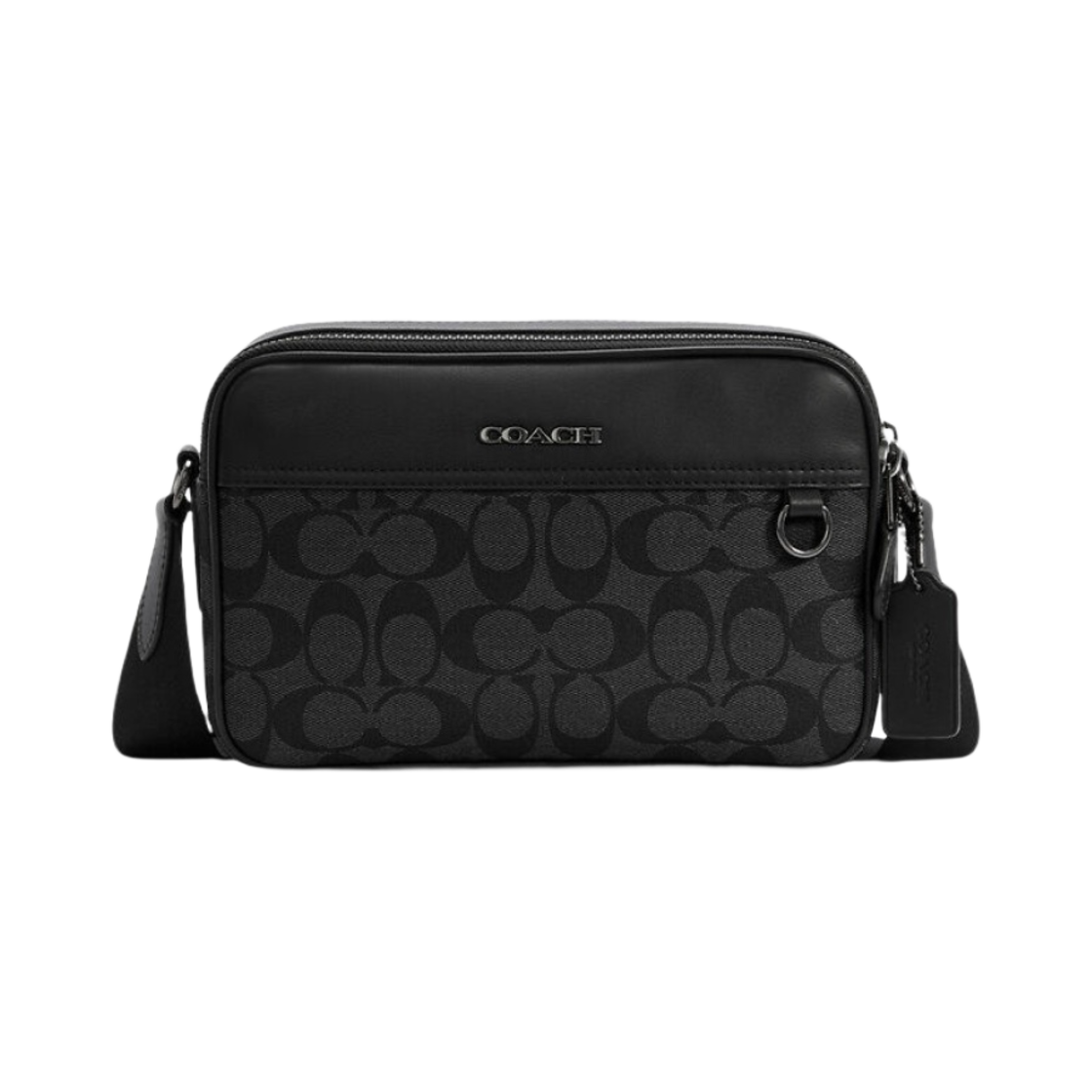 코치 시그니처 캔버스 그레이엄 크로스바디백 차콜 블랙(Coach Graham Crossbody Bag in Signature Canvas Charcoal Black) - 1