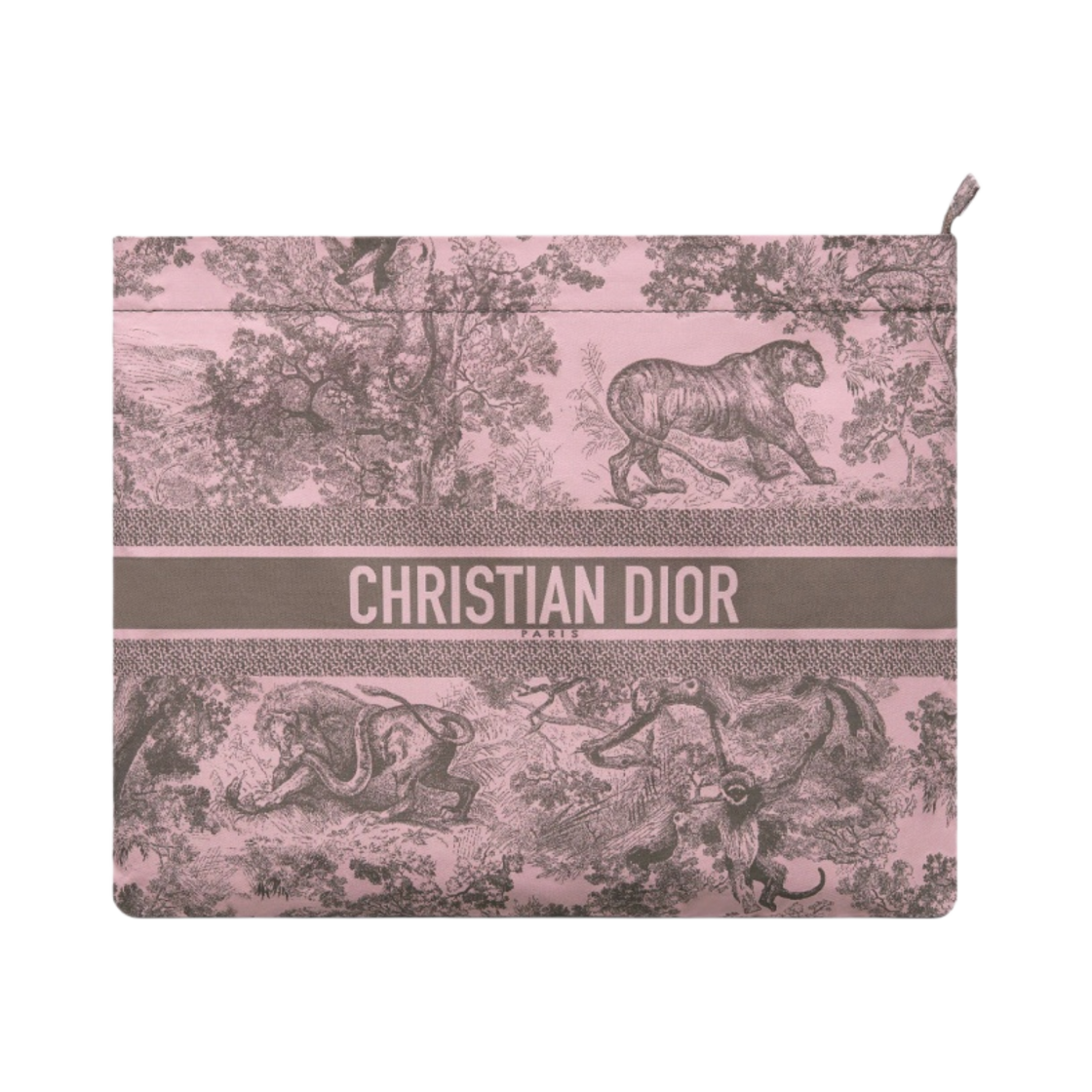디올 트왈 드 주이 소바쥬 모티프 테크니컬 패브릭 트래블 지퍼 파우치 핑크 그레이(Dior Toile de Jouy Sauvage Motif Technical Fabric Travel Zipped Pouch Pink Grey)