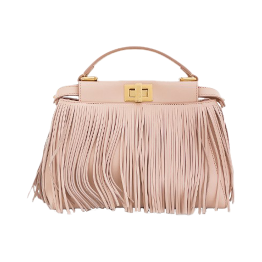 ITQKQCRA78GC Fendi 21FW Peekaboo Iconic Fringe Mini Pink Gold