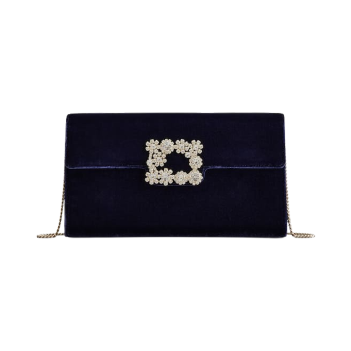 RBWAMFD020002U2890 Roger Vivier Flower Strass Jewel Envelop Mini Bag Blue