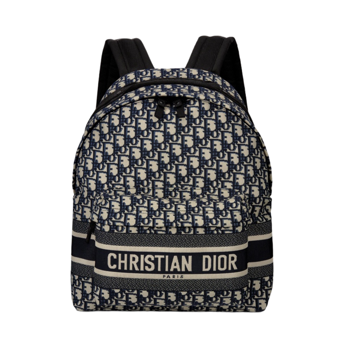디올 트래블 백팩 블루 디올 오블리크 자카드