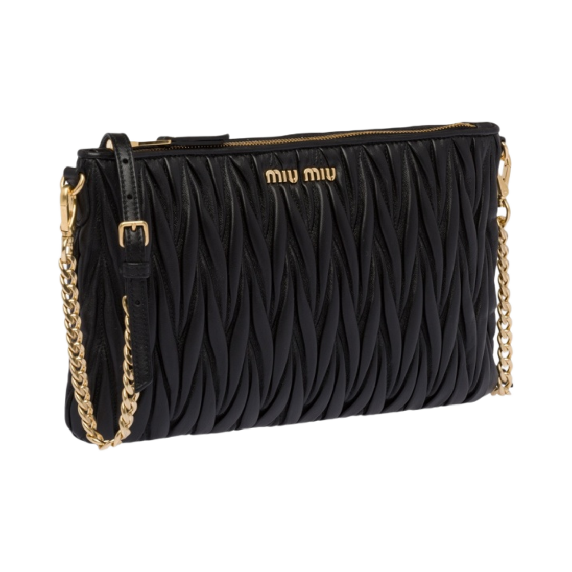 미우 미우 마테라쎄 나파 가죽 숄더백 블랙(Miu Miu Matelasse Nappa Leather Shoulder Bag Black) - 2