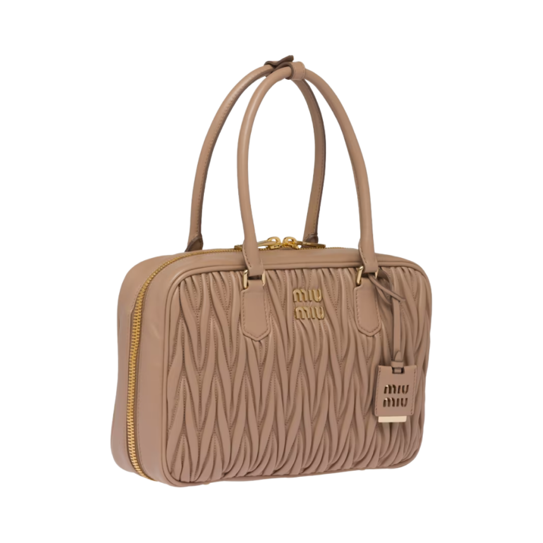 미우 미우 마틀라세 나파 레더 탑 핸들백 카메오(Miu Miu Matelasse Nappa Leather Top-Handle Bag Cameo) - 2