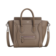 Celine Nano Luggage Bag in Drummed Calfskin Souris