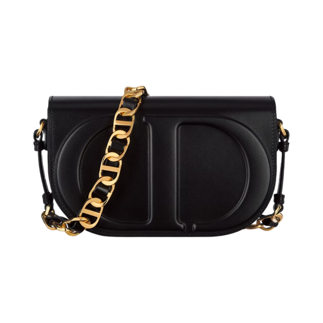 디올 CD 시그니쳐 백 스트랩 CD 엠보스드 박스 카프스킨 블랙(Dior CD Signature Bag Strap CD Embossed Box Calfskin Black) - 1
