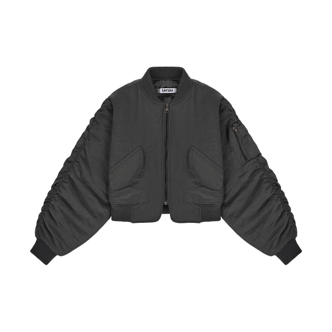 세이스라 셔링 MA 1 자켓 그레이(SAYSRA Shirring MA 1 Jacket Gray)