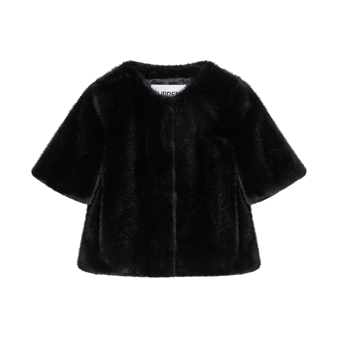 커렌트 페이크 퍼 하프자켓 블랙(Current Faux Fur Half Jacket Black)