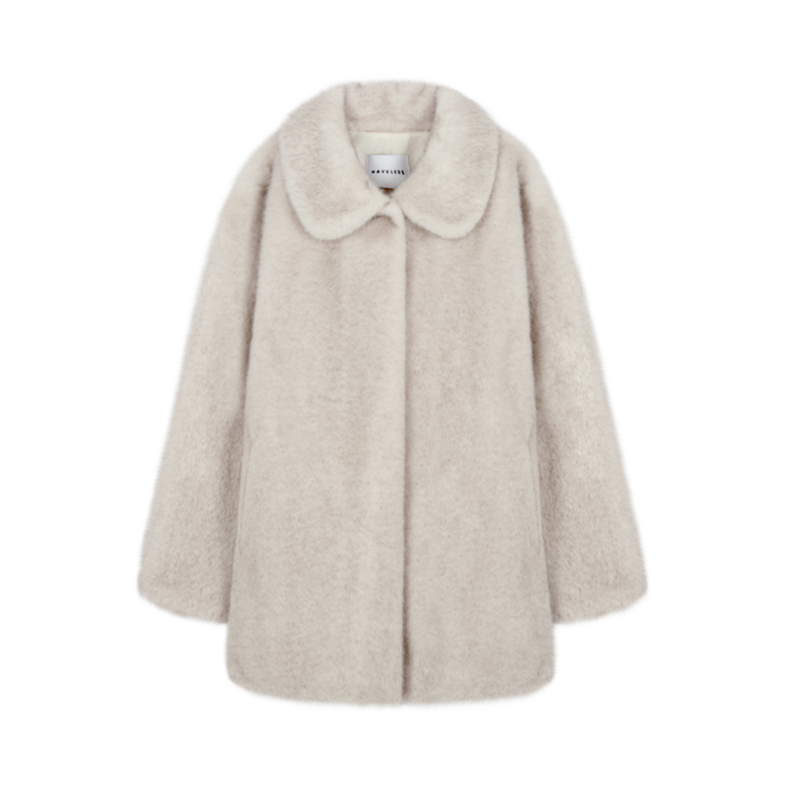 P0000BGG Haveless Carol Faux Fur Coat Light Grey