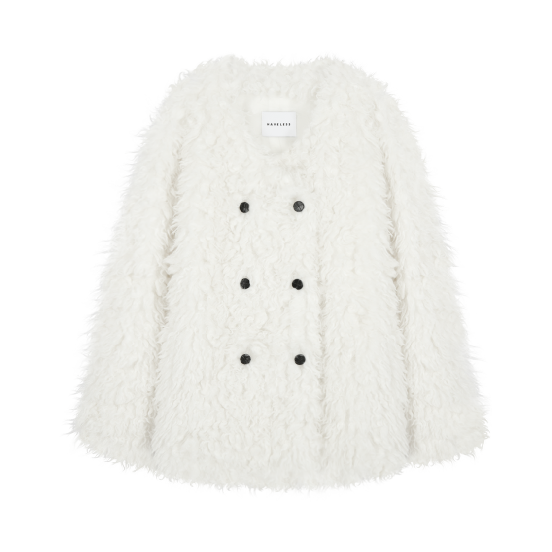 P0000BGM Haveless Vietta Faux Fur Coat White