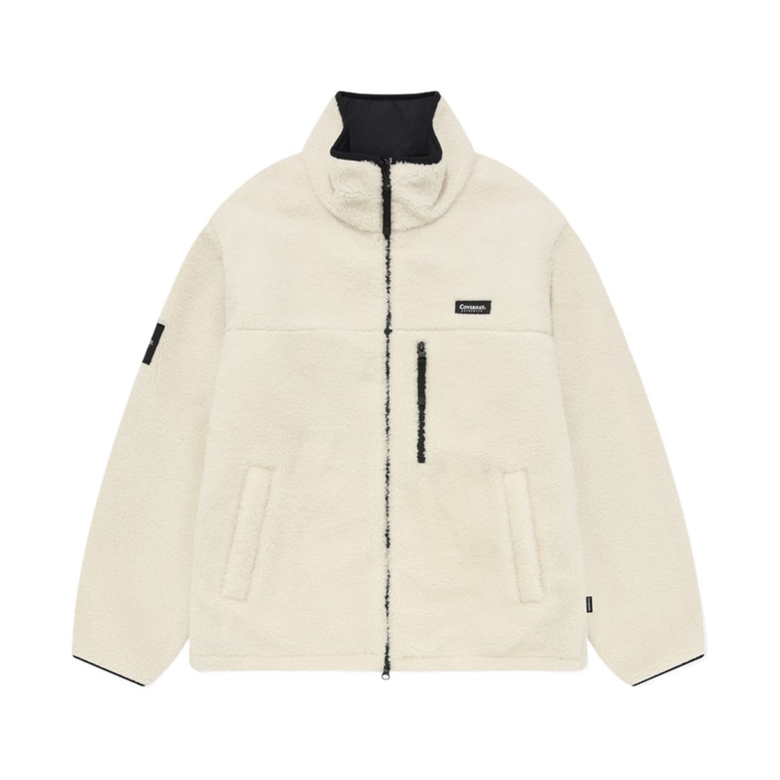 커버낫 리버시블 컴피보아 집업 자켓 아이보리(Covernat Reversible Comfy Boa Zip Up Jacket Ivory)