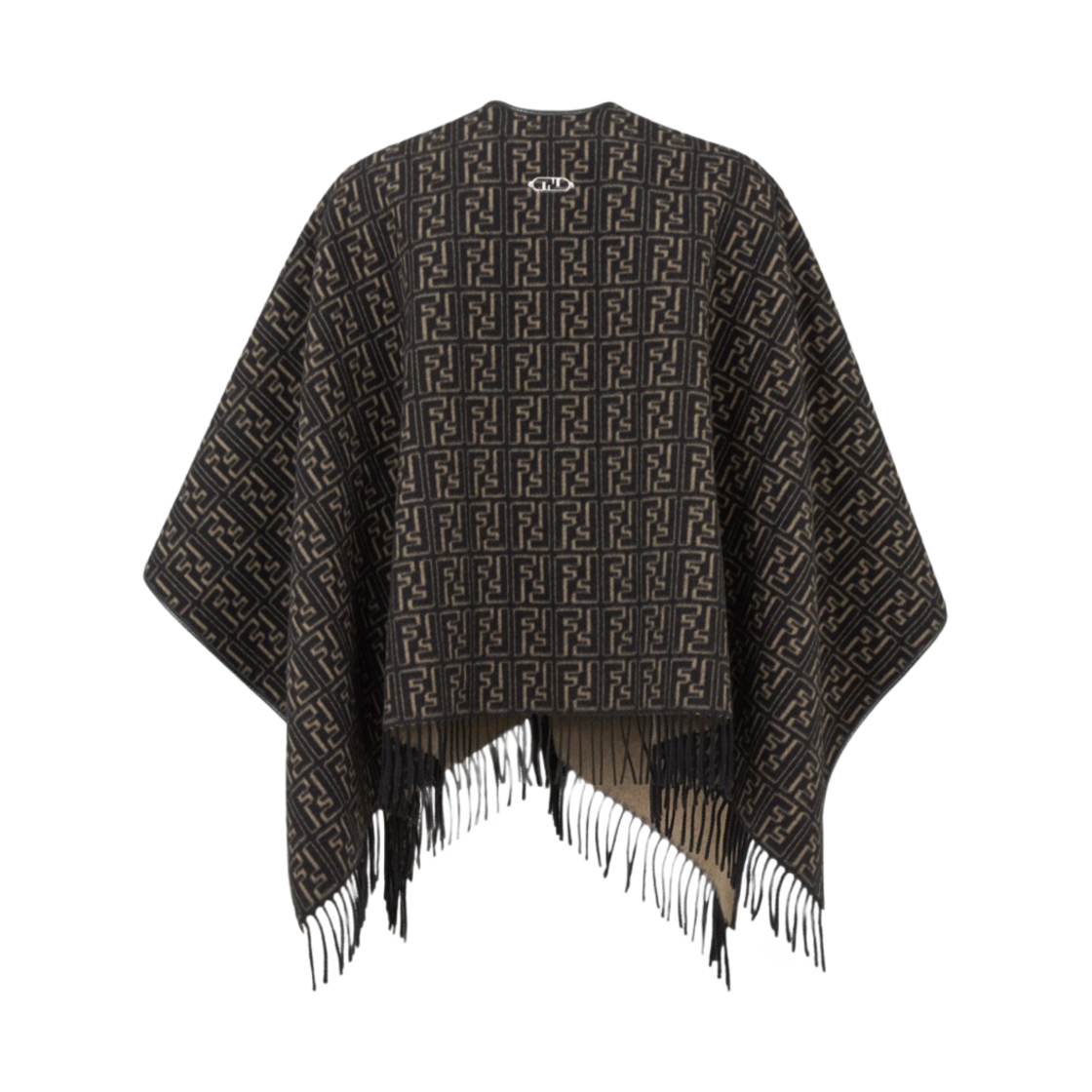 펜디 울 판초 베이지 블랙(Fendi Wool Poncho Beige Black) - 2