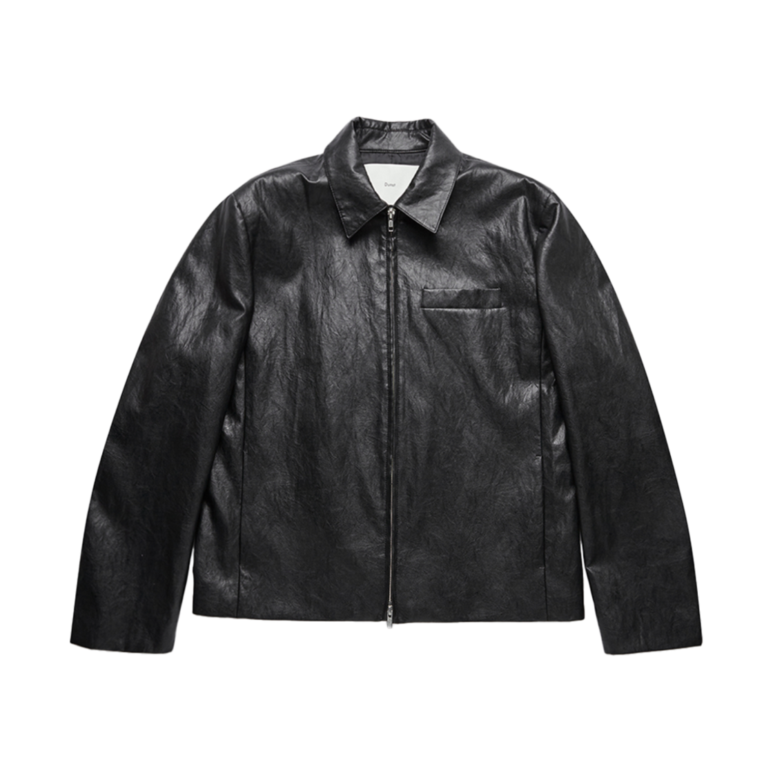 UDJU5A105BK Dunst Unisex Collared Vegan Leather Blouson Jacket Leather Black