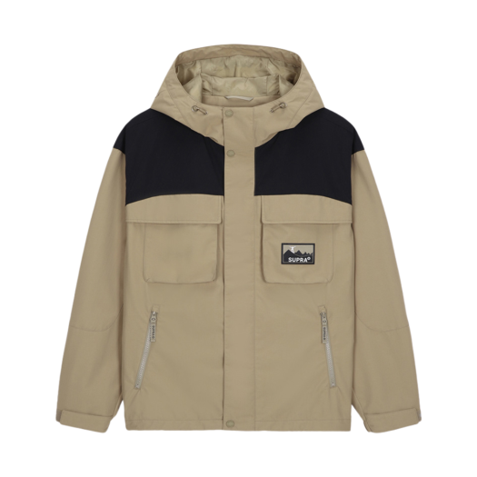 수프라 투 포켓 배색 바람막이 베이지