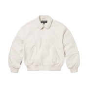 Supreme Gore-Tex Infinium Windstopper Leather Varsity Jacket White - 23FW