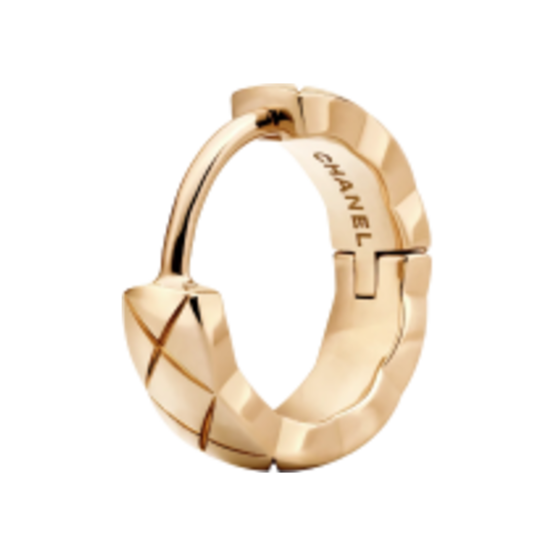 (W) 샤넬 코코 크러쉬 싱글 이어링 퀼티드 모티프 & 18K 베이지 골드((W) Chanel Coco Crush Single Earring Quilted Motif & 18K Beige Gold) - 2