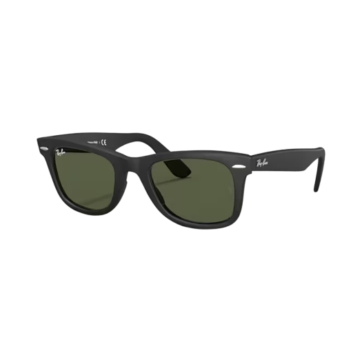 Ray-Ban Original Wayfarer Classic Matte Black Frame Green Classic G-15 Lenses Low Bridge Fit