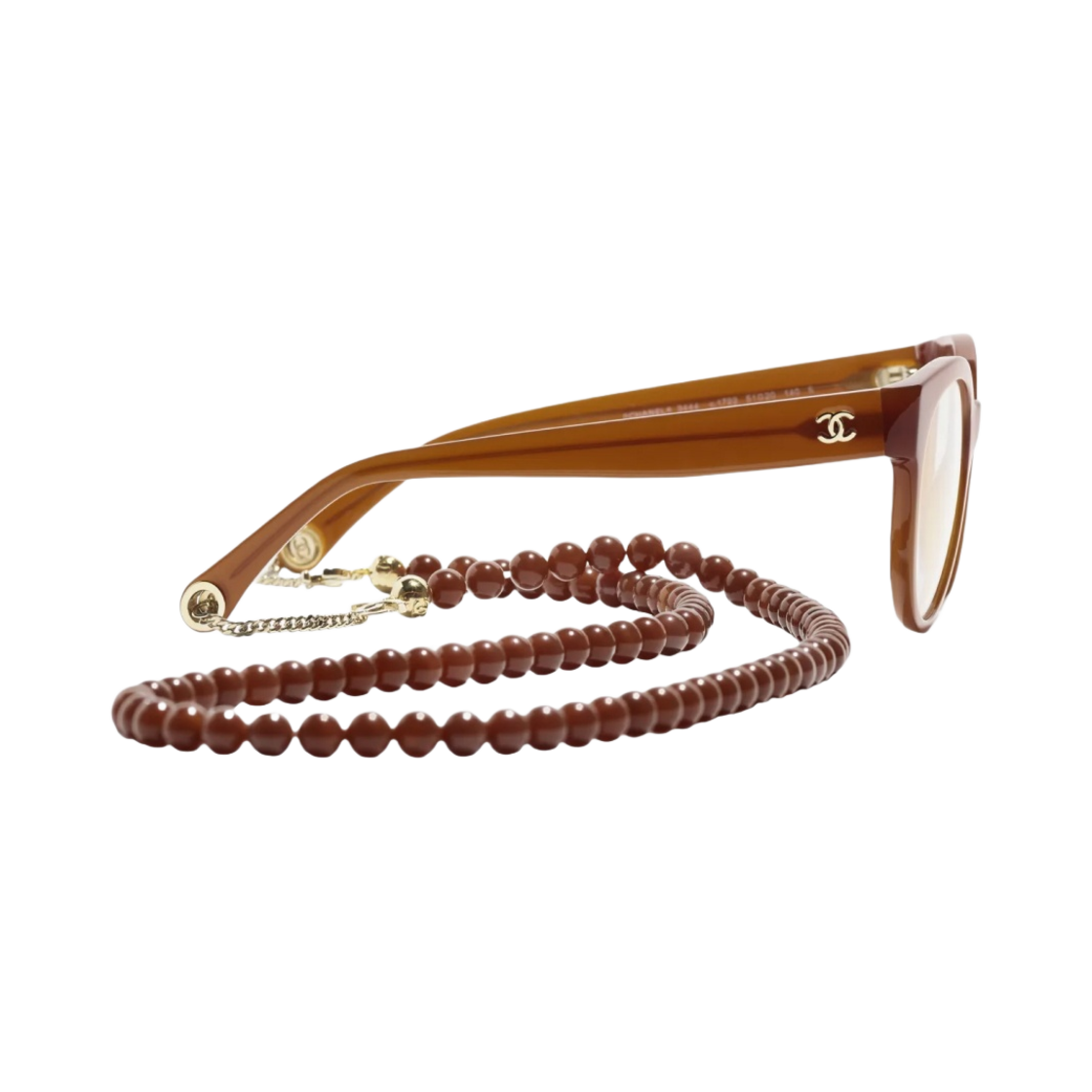 샤넬 버터플라이 프레임 아세테이트 글래스 펄 & 브라운 골드(Chanel Butterfly Eyeglasses Acetate Glass Pearls & Brown Gold) - 3