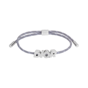 Dior Italic Bracelet Silver Finish Brass Gray Cord