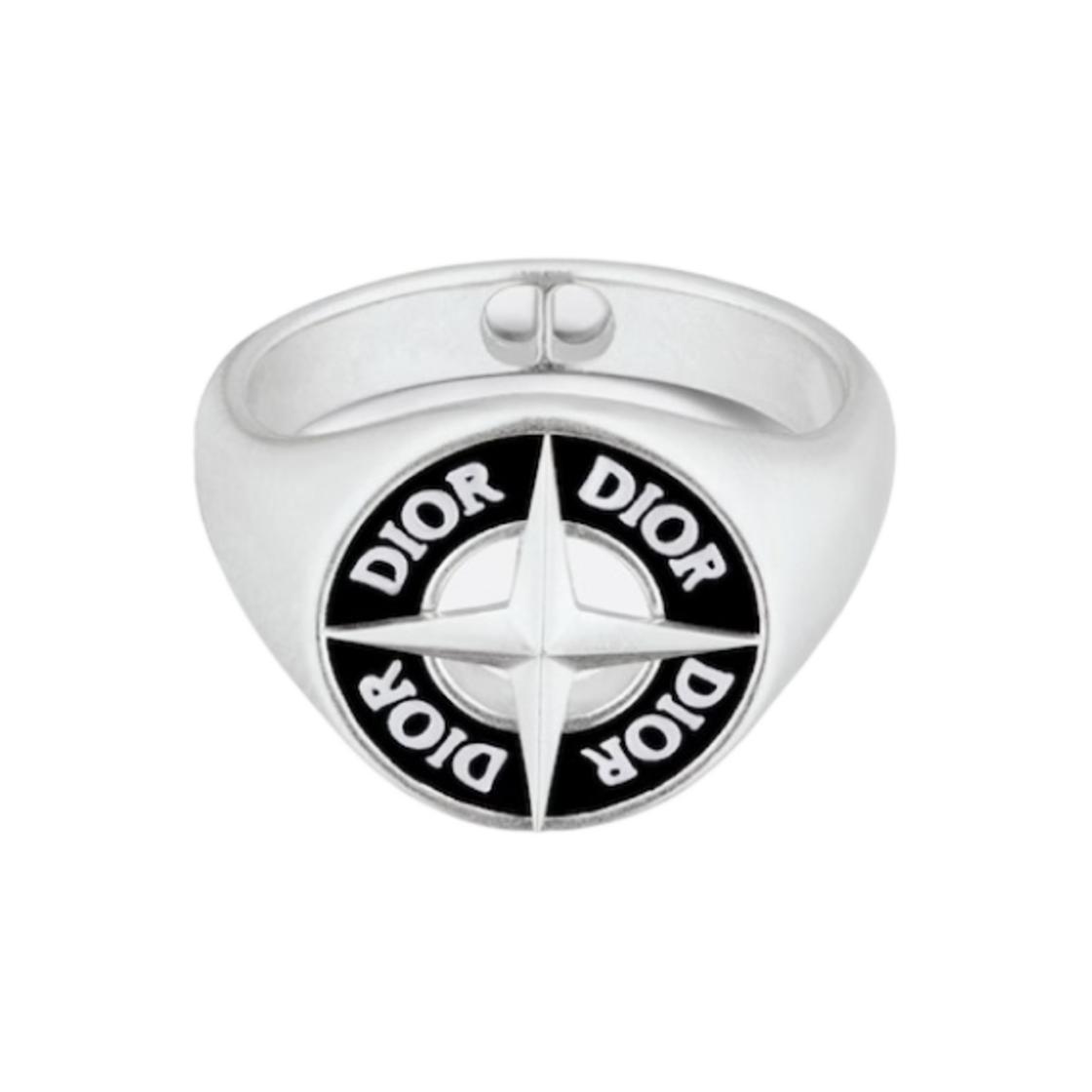 디올 x 스톤 아일랜드 시그넷 링 앤 블랙 레진 실버(Dior x Stone Island Signet Ring and Black Resin Silver)