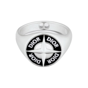 Dior x Stone Island Signet Ring and Black Resin Silver