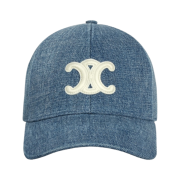 (W) Celine Triomphe Baseball Cap in Denim Union Wash Dark Union Wash