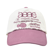 AEAE Web Logo Two Tone Ball Cap White& Pink