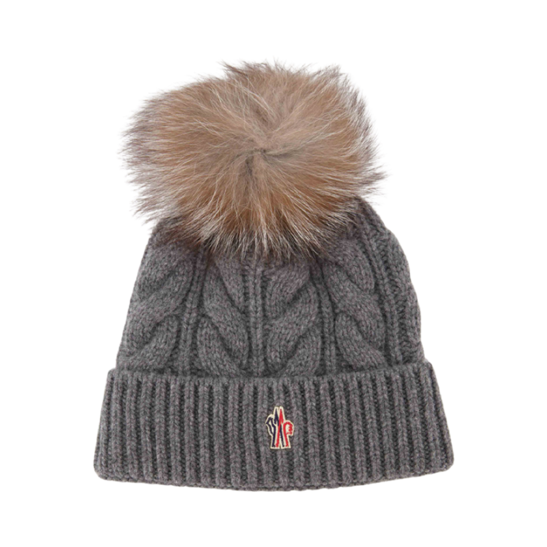 H2-098-3B00008-A0069-985 (W) Moncler Grenoble Logo Patch Beanie Grey Melange - 22FW