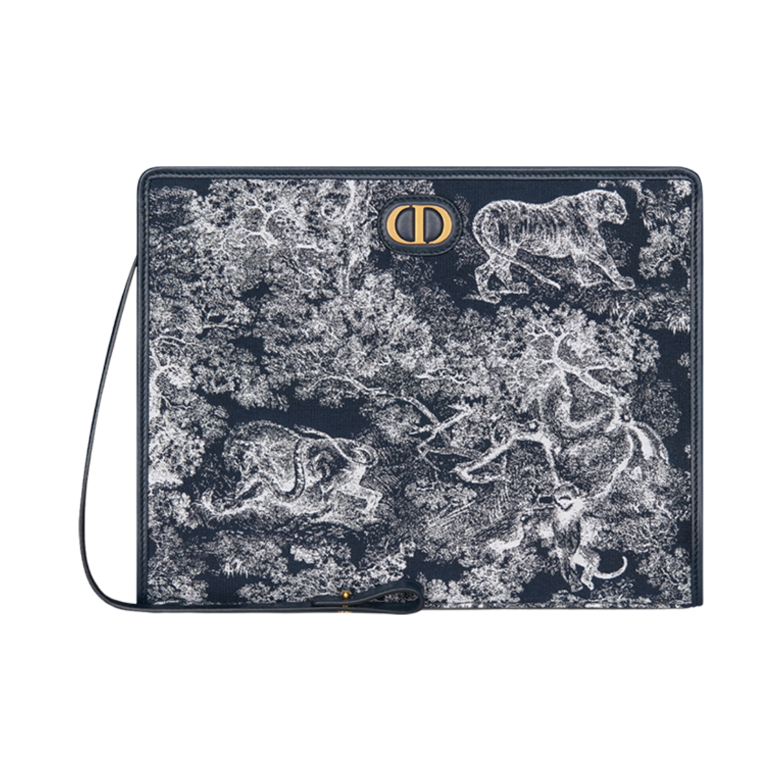 S2107UNJR-M928 Dior 30 Montaigne Dea Pouch Blue Reverse Jacquard