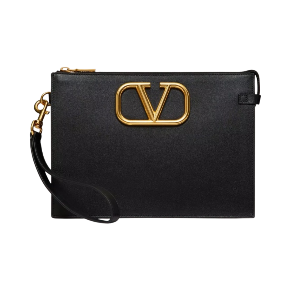 P0P09LMG0NO Valentino Vlogo Signature Calfskin Pouch Black