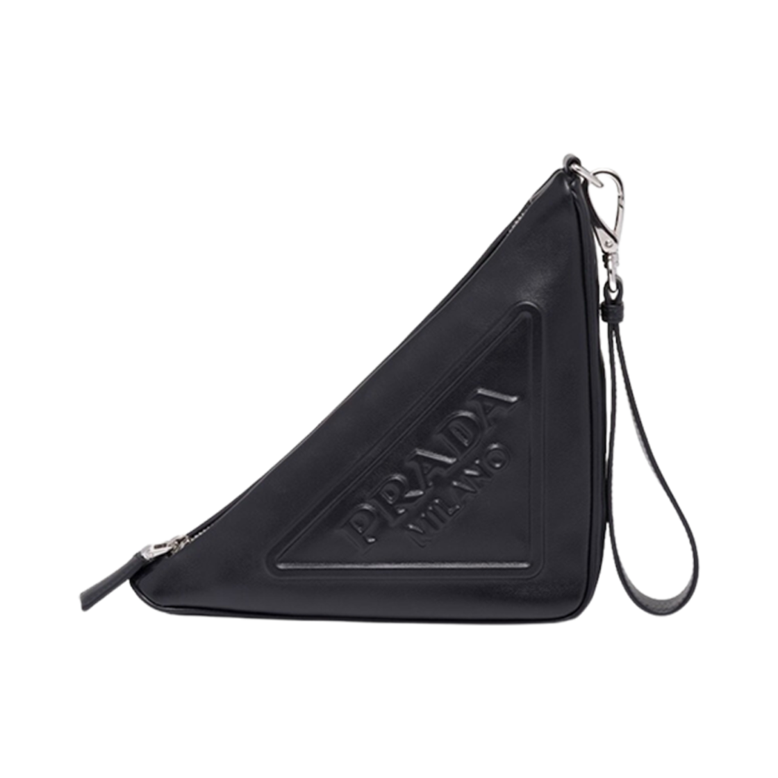 프라다 레더 프라다 트라이앵글 파우치 블랙(Prada Leather Prada Triangle Pouch Black)
