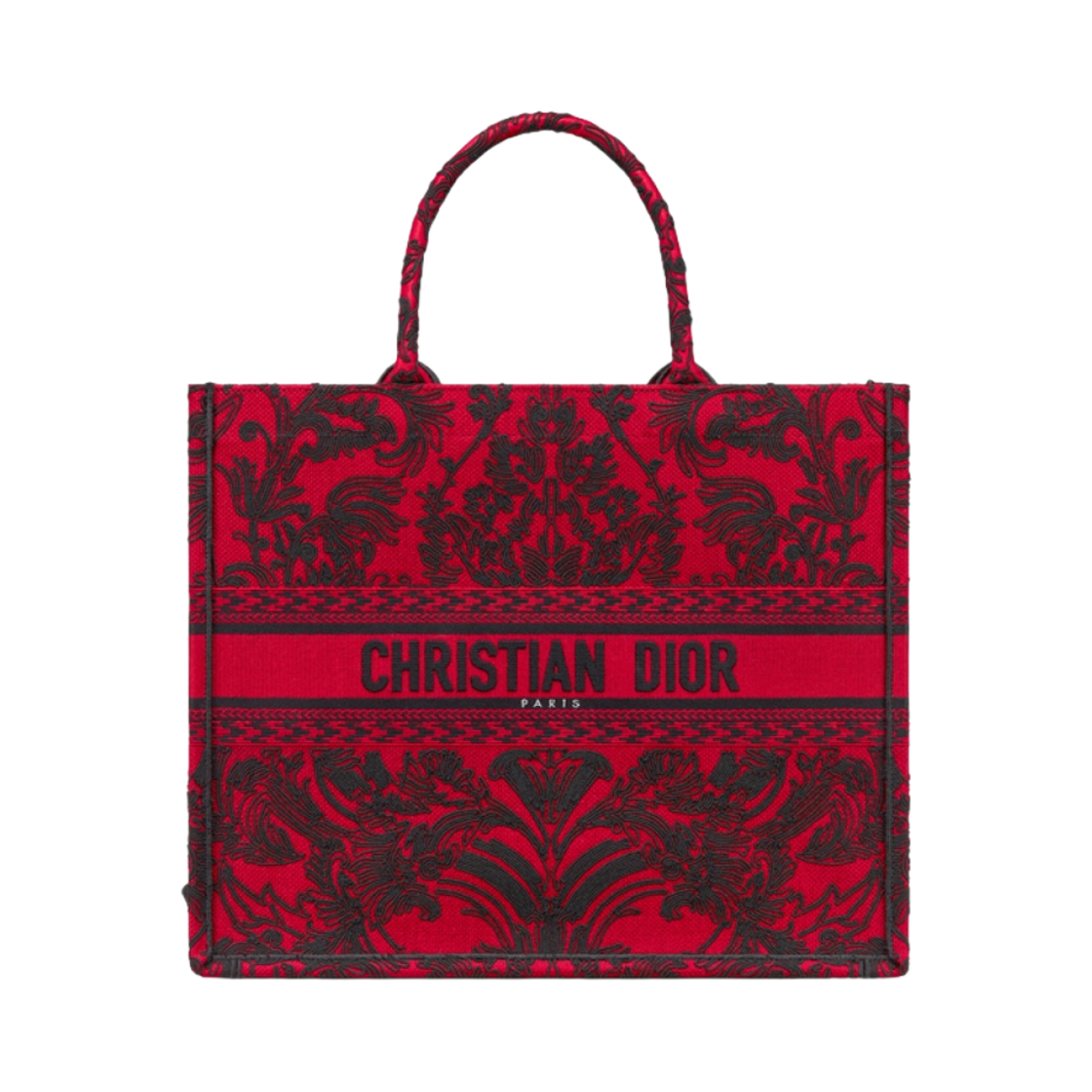 디올 라지 디올 북 토트백 레드 블랙 오나멘탈 코넬리 이펙트 자수(Dior Large Dior Book Tote Red Black Ornamental Cornely Effect Embroidery) - 1