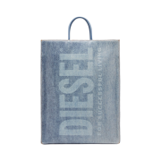 Diesel DSL Large Shopper Bag in Coated Marbled Denim Blue