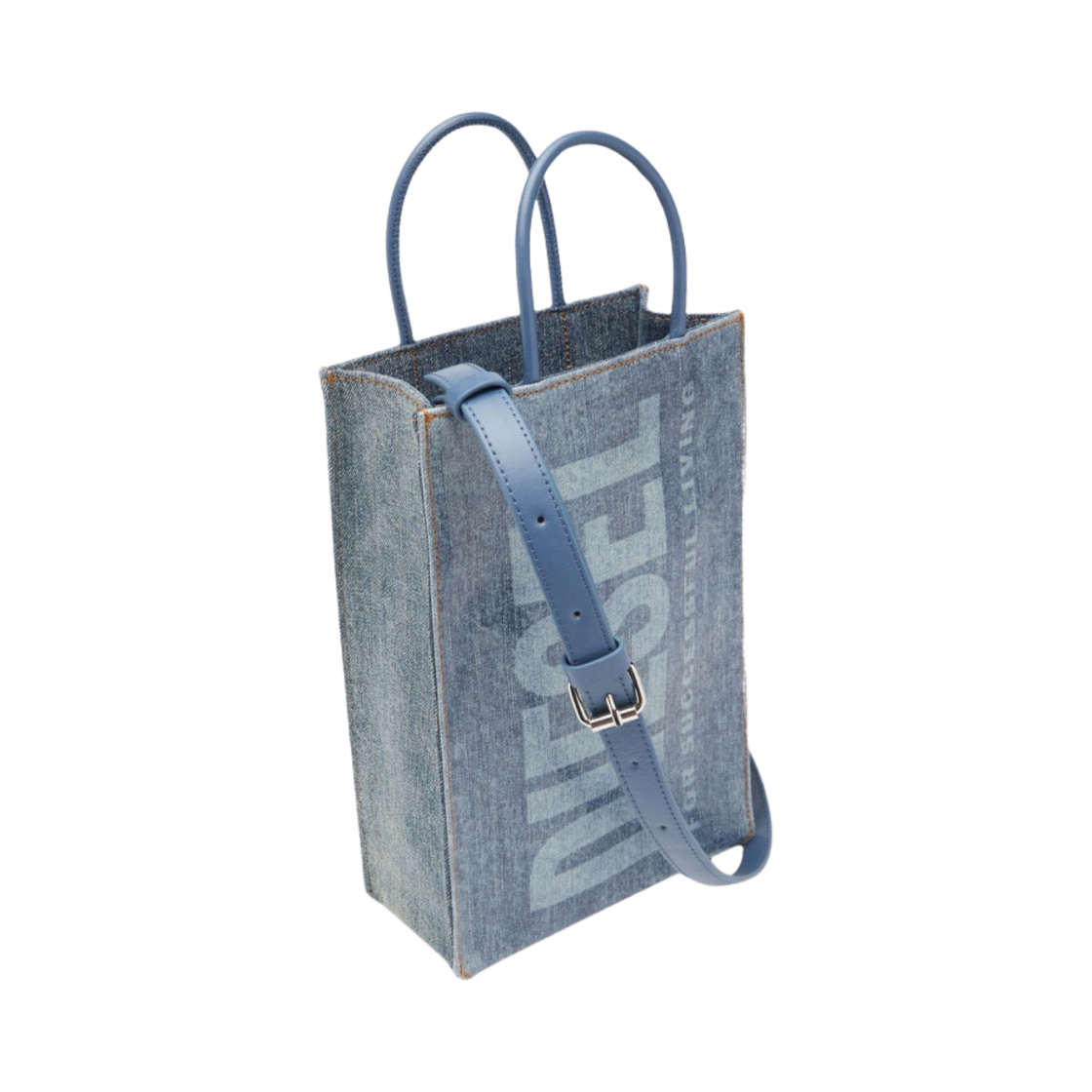 디젤 DSL 미디움 쇼퍼백 인 코티드 마블 데님 블루(Diesel DSL Medium Shopper Bag in Coated Marbled Denim Blue) - 2