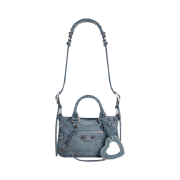 Balenciaga Neo Cagole Small Tote Bag Girly Allover Denim Blue