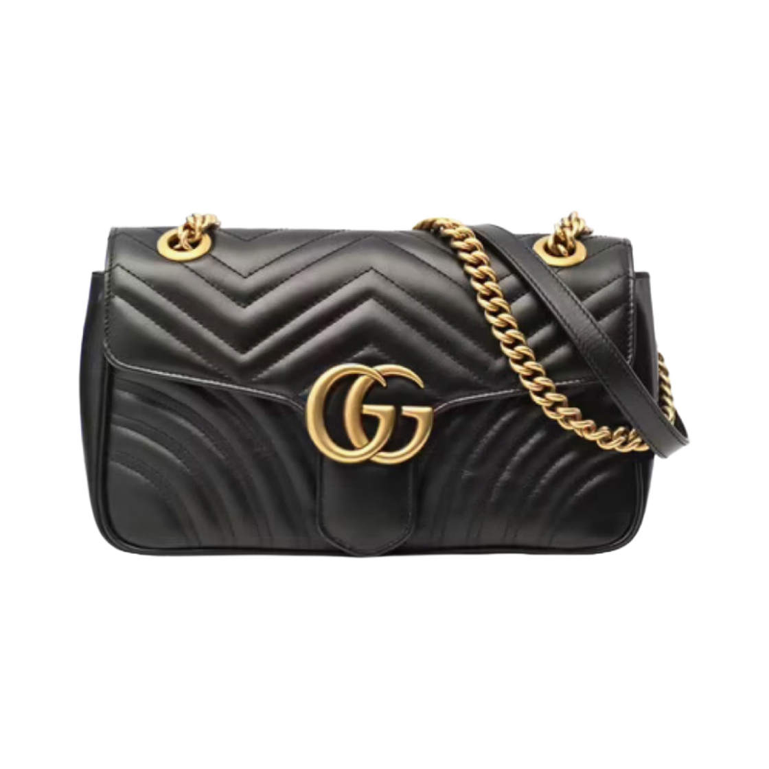 구찌 GG 마몽 마틀라세 스몰 숄더백 블랙(Gucci GG Marmont Matelasse Small Shoulder Bag Black)