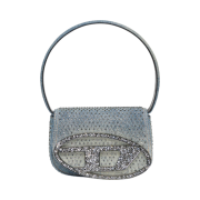 (W) Diesel 1DR Iconic Shoulder Bag Denim and Crystals Light Blue