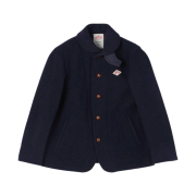 Danton Wool Pile Round Collar Jacket Navy