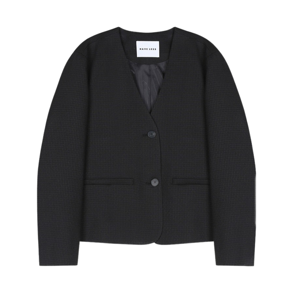 23SSTWEEDF02 Haveless Women Buttoned Tweed Jacket Black