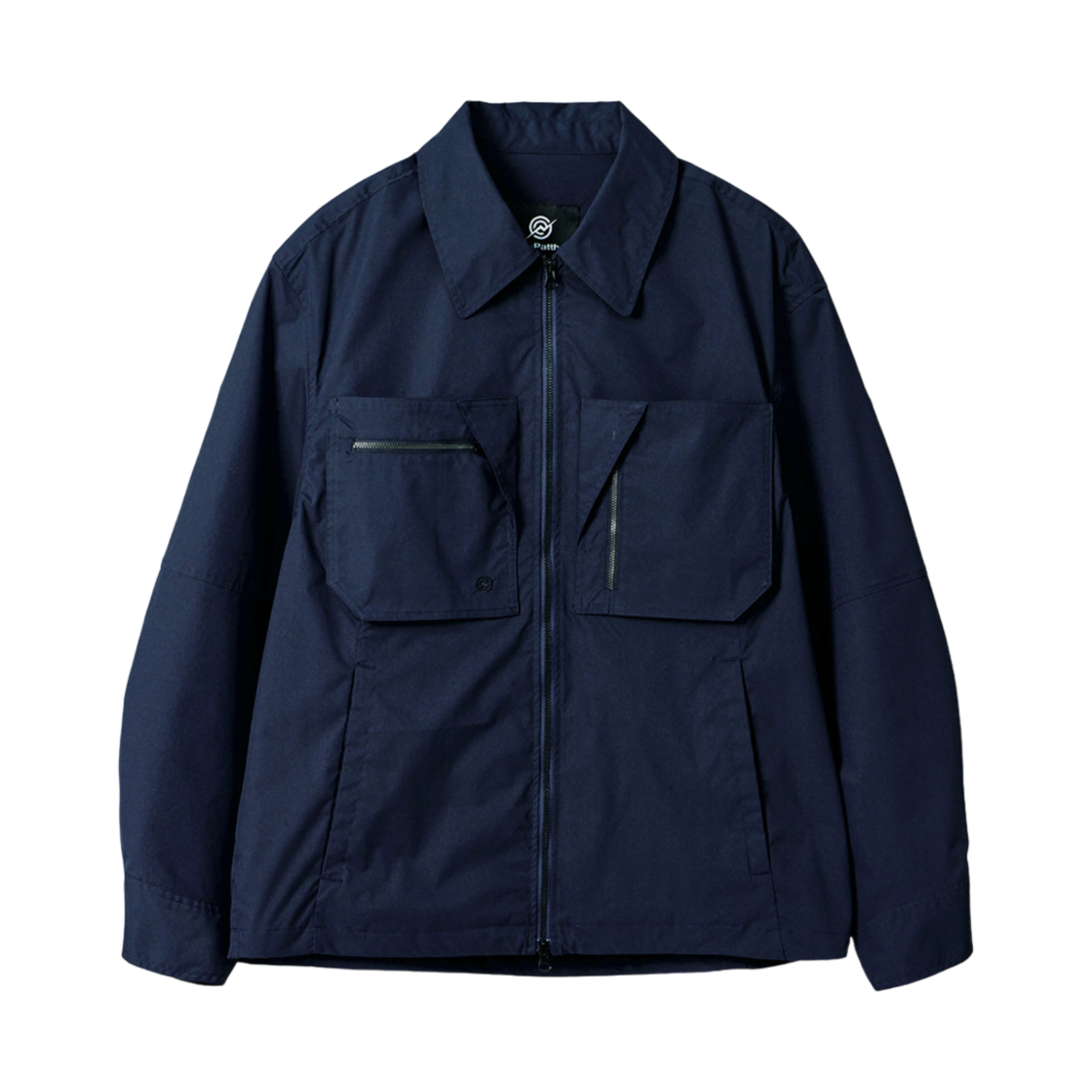 KA3JK1052M_NAVY KALA PATTHAR Poly Cotton Zip Shirts Jacket Navy