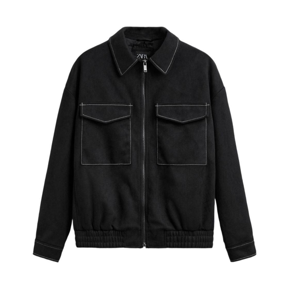 8281/308/800 Zara Faux Suede Jacket with Topstiching Black