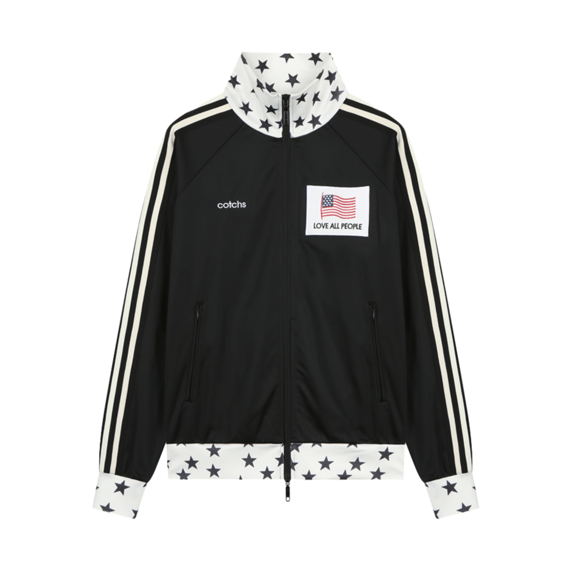 C38_01 Cotchs Dino Diver Track Jacket Black